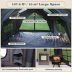 Coody 10.0 Inflatable Tent Gray | Mid-Size Quick Setup 4-Season Inflatable Glamping Tent