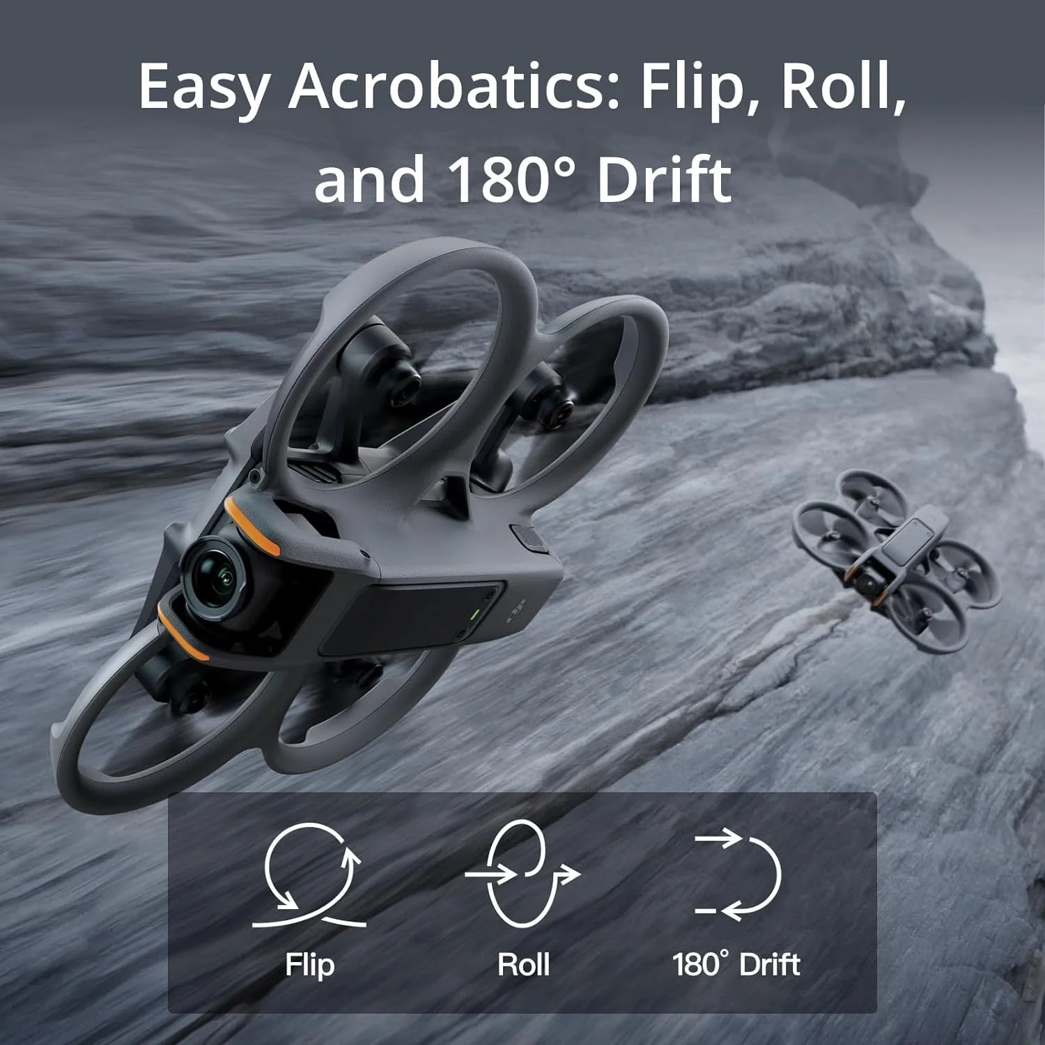 Avata 2 Fly More Combo (3 Batteries), FPV Drone with Camera 4K, Immersive Experience, One-Push Acrobatics, Built-In Propeller Guard, 155° FOV, Camera Drone with 128Gb