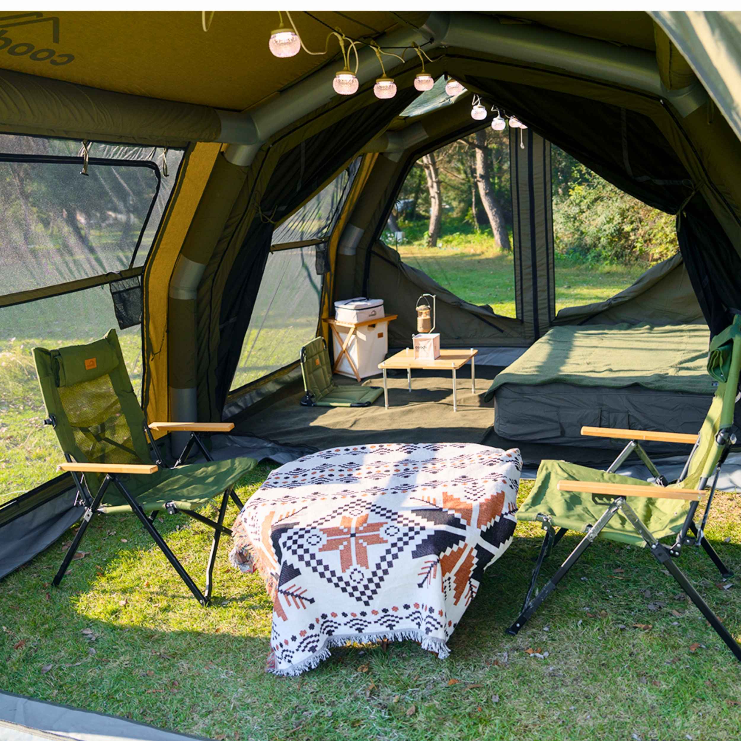 Coody Familia AirTent 17.2 Pro Forest Green | Premium 4-Season Inflatable Glamping Tent