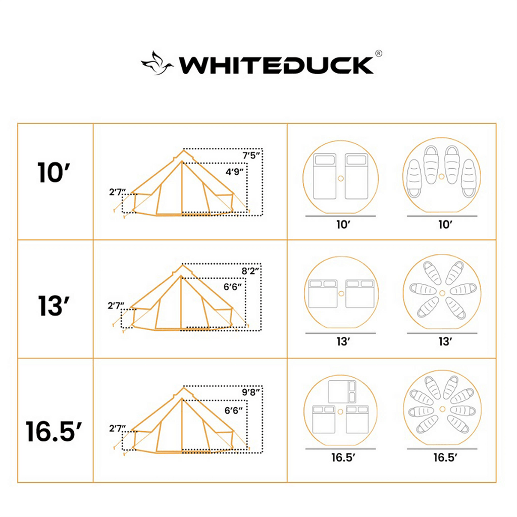 White Duck 16' Regatta Bell Tent | 4-Season Luxury Cotton Canvas Glamping Tent