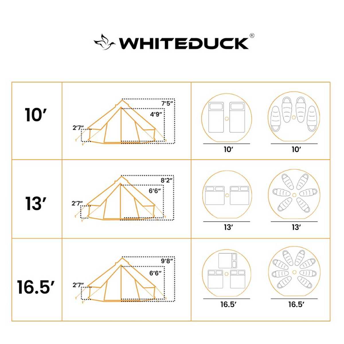 White Duck 16' Regatta Bell Tent | 4-Season Luxury Cotton Canvas Glamping Tent