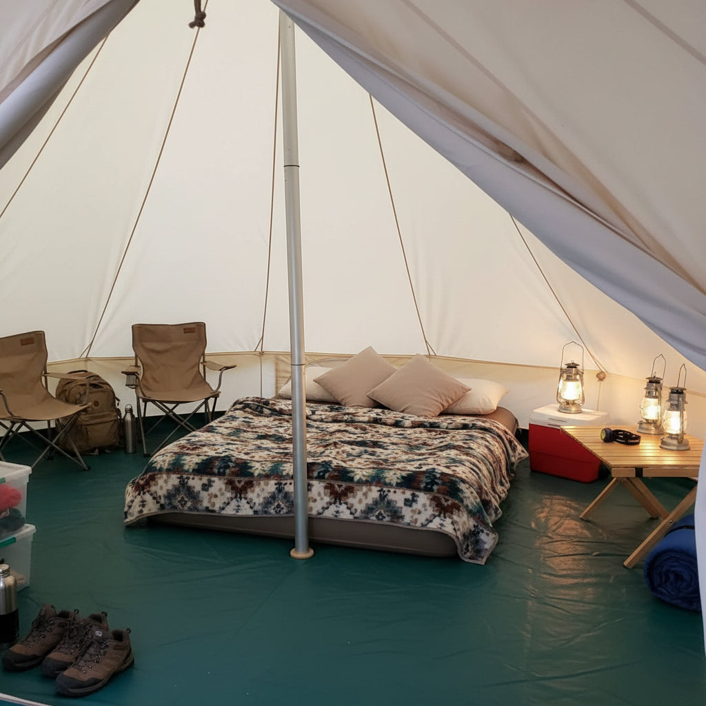Canvas Bell Yurt Tent 13' X 19' | Heavy Duty Outdoor 4-Season Glamping Tent
