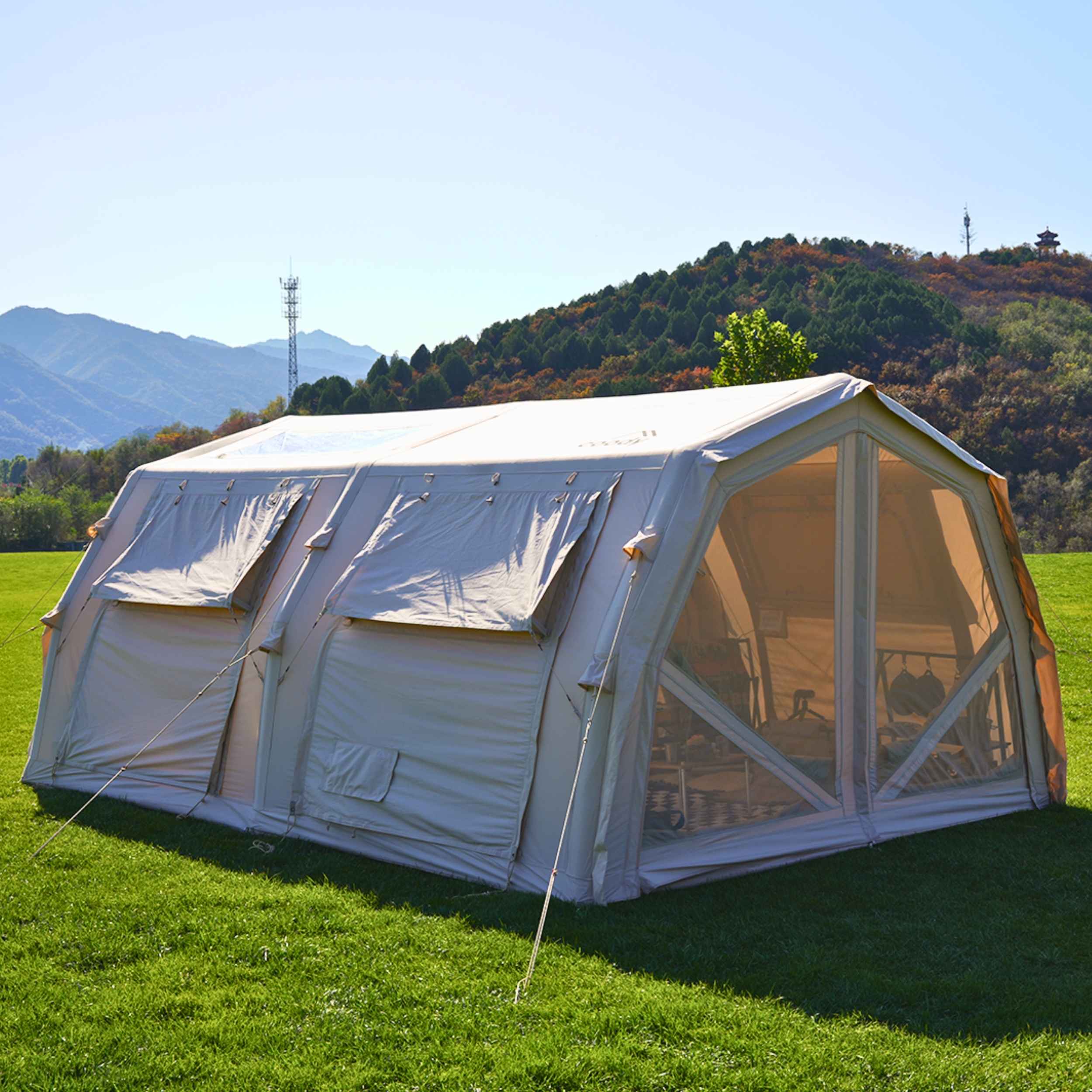 Coody Familia AirTent 17.2 Pro Beige | Premium 4-Season Inflatable Glamping Tent