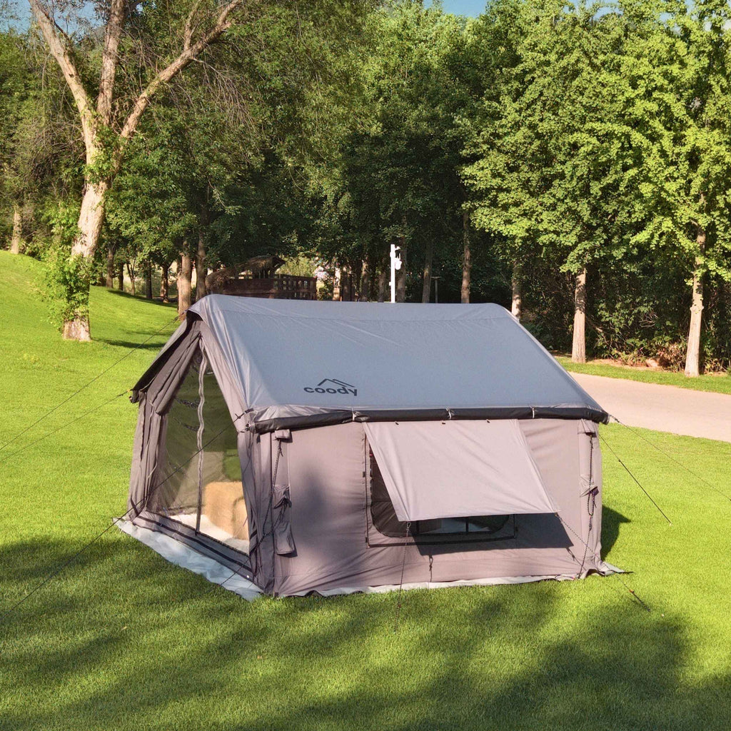 Coody 10.0 Inflatable Tent Gray | Mid-Size Quick Setup 4-Season Inflatable Glamping Tent