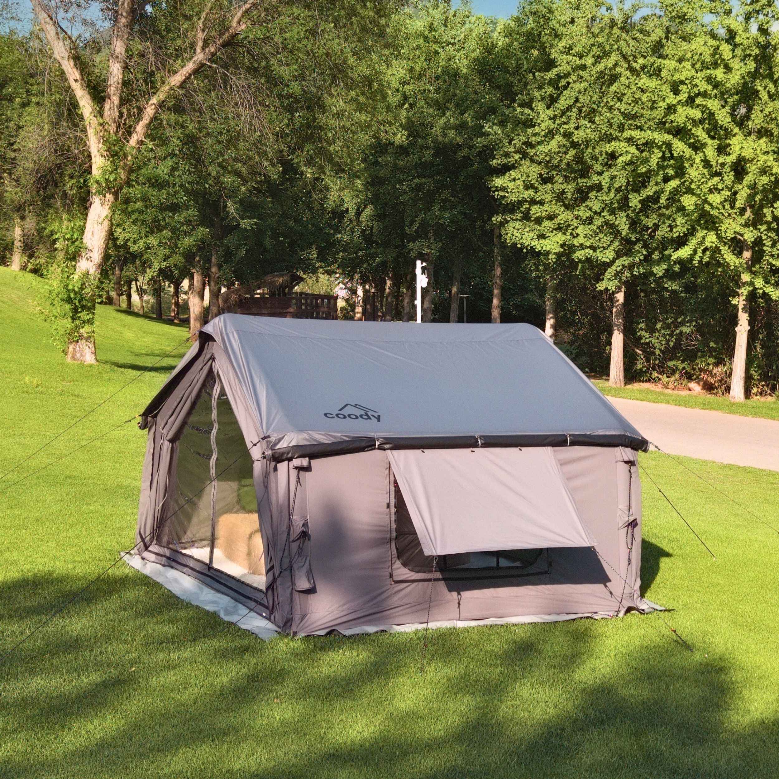 Coody 10.0 Inflatable Tent Gray | Mid-Size Quick Setup 4-Season Inflatable Glamping Tent