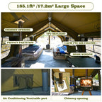 Coody Familia Airtent 17.2 + Wood Stove Kit | Forest Green Air Tent with Caminus Stove