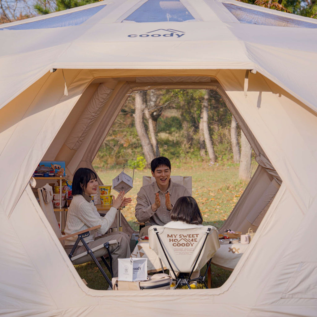 Coody Hub Inflatable Tent Pro Beige | 4-Season Professional Grade Inflatable Air Tent