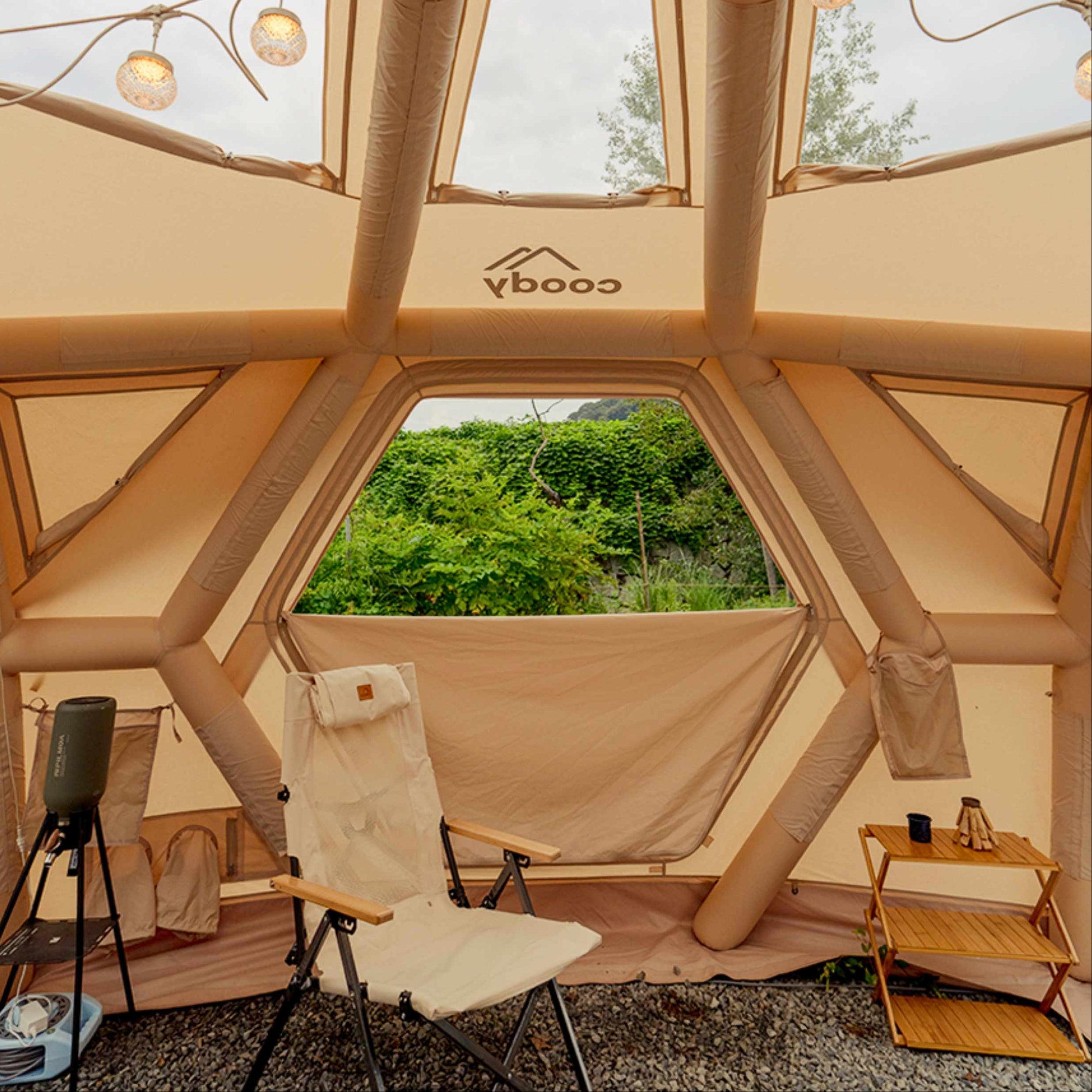 Coody Hub Inflatable Tent Pro Beige | 4-Season Professional Grade Inflatable Air Tent