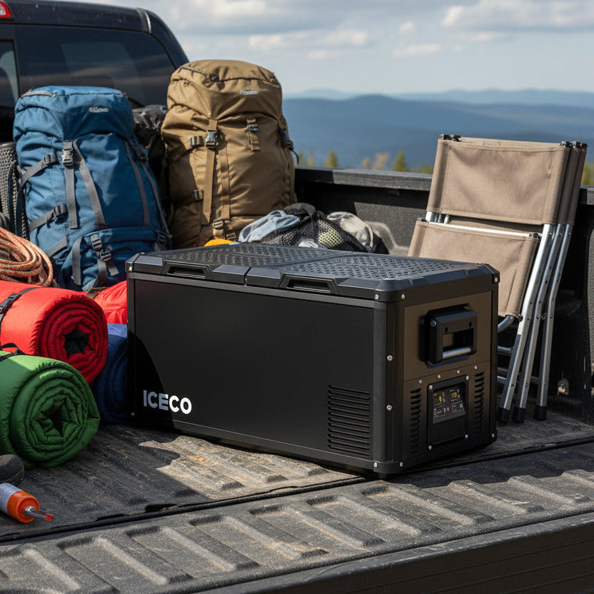 ICECO Heavy-Duty 12V Fridge Freezer 75L | Dual Zone Steel Series