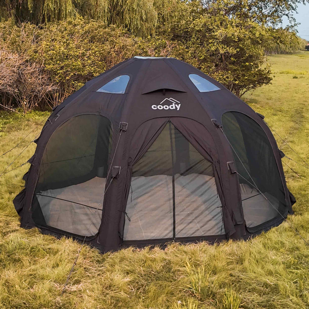 Coody Aurora Dome Luxury Inflatable Tent | Black 4-Season High-End Glamping Tent