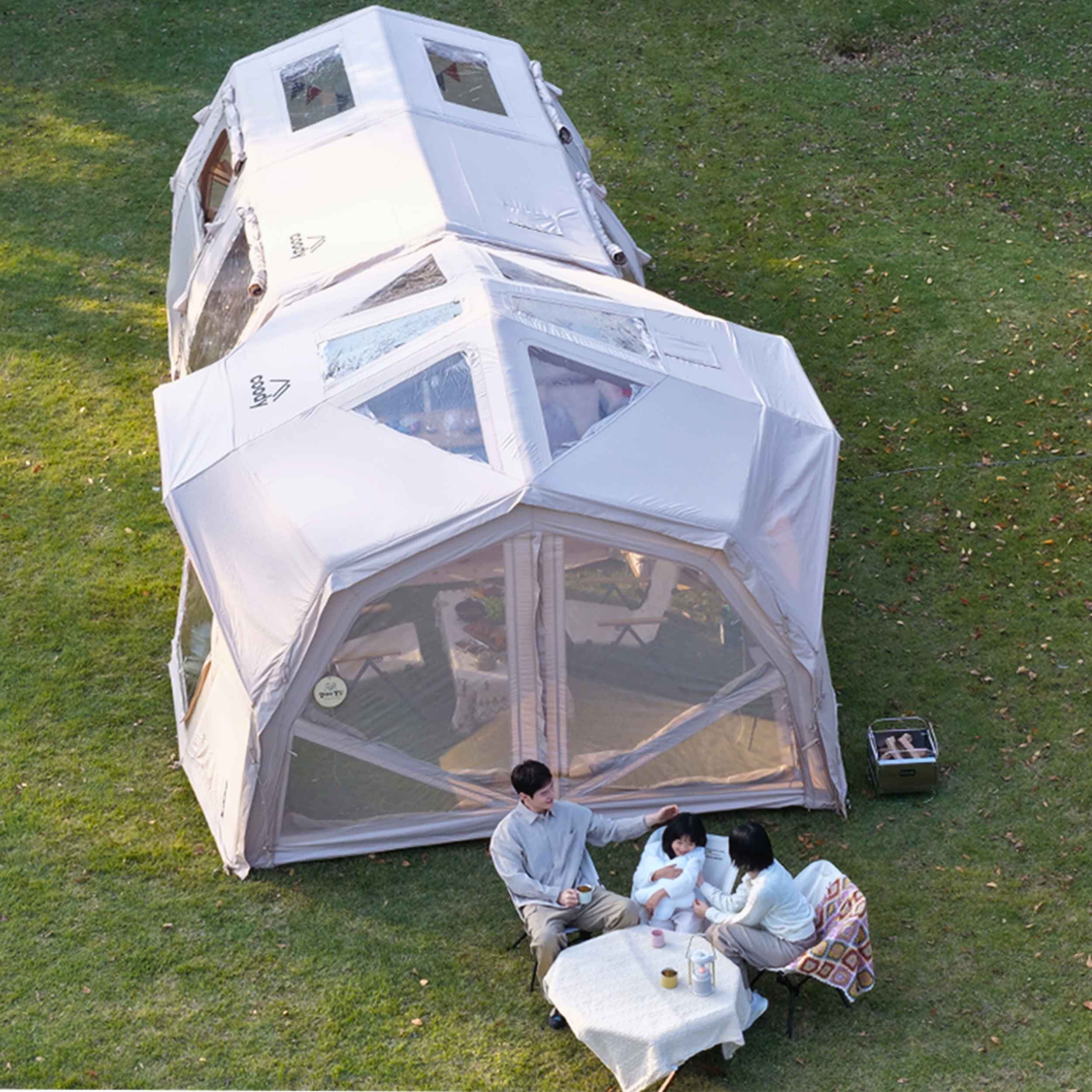 Coody Hub Inflatable Tent Pro Beige | 4-Season Professional Grade Inflatable Air Tent