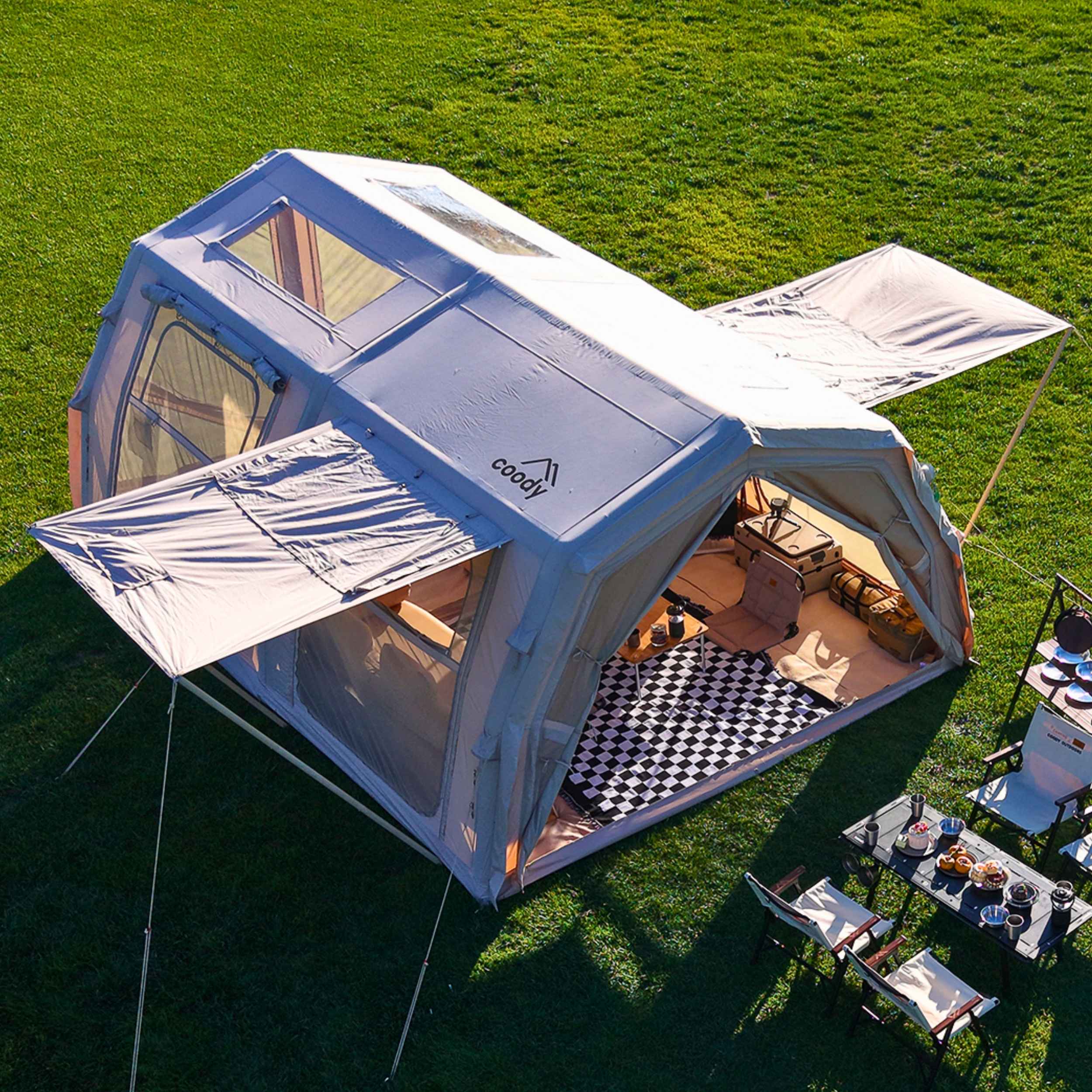 Coody Familia AirTent 17.2 Pro Beige | Premium 4-Season Inflatable Glamping Tent