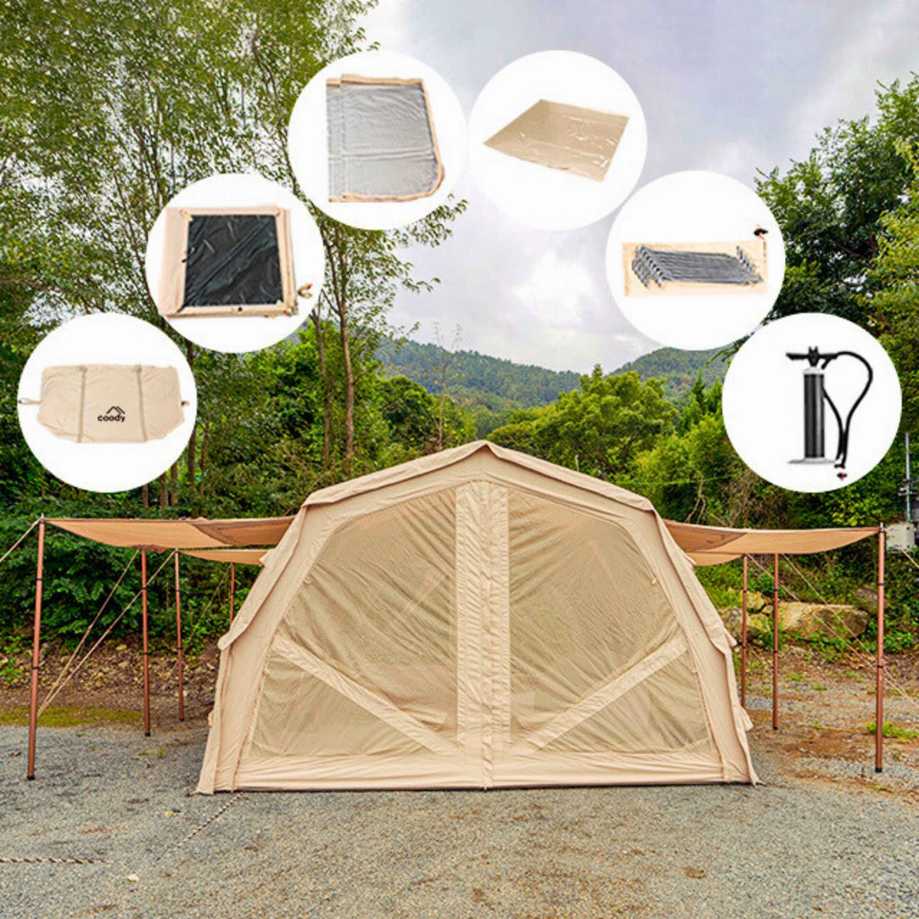 Coody Familia AirTent 17.2 Pro Beige | Premium 4-Season Inflatable Glamping Tent