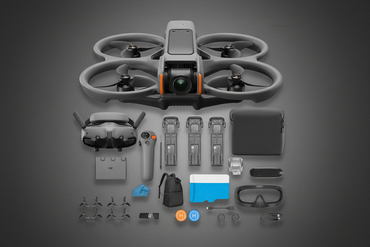 Avata 2 Fly More Combo (3 Batteries), FPV Drone with Camera 4K, Immersive Experience, One-Push Acrobatics, Built-In Propeller Guard, 155° FOV, Camera Drone with 128Gb