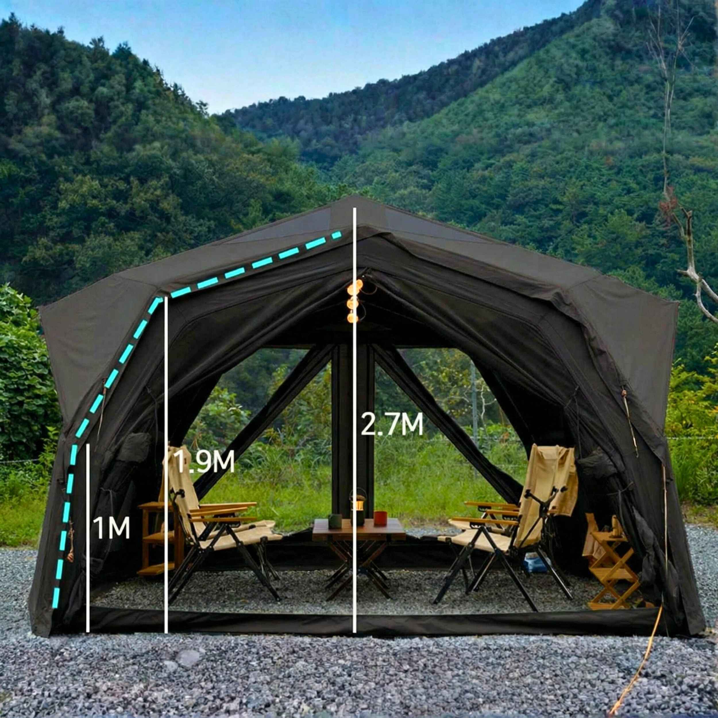 Coody Hub Inflatable Tent Pro Beige | 4-Season Professional Grade Inflatable Air Tent
