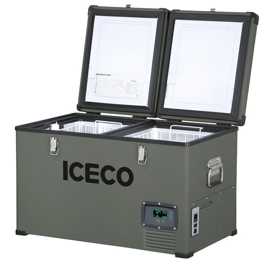 ICECO VL65 Metal 12V Fridge Freezer 65L with Cover | Dual Zone Portable Refrigerator Freezer