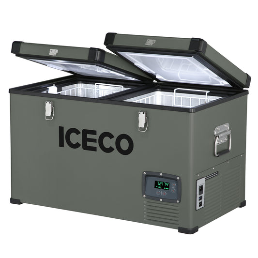 ICECO VL65 Metal 12V Fridge Freezer 65L with Cover | Dual Zone Portable Refrigerator Freezer