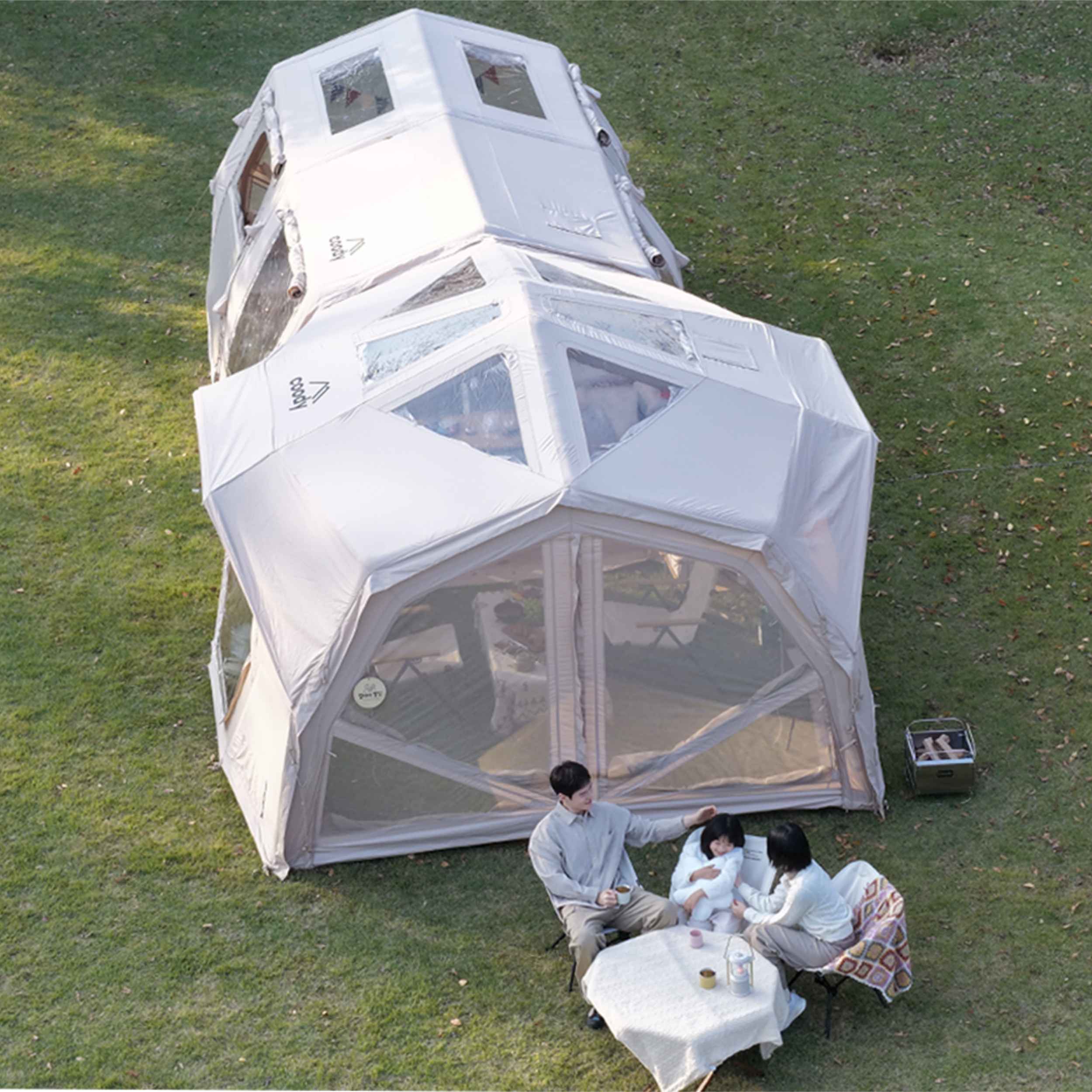 Coody Familia AirTent 17.2 Pro Beige | Premium 4-Season Inflatable Glamping Tent