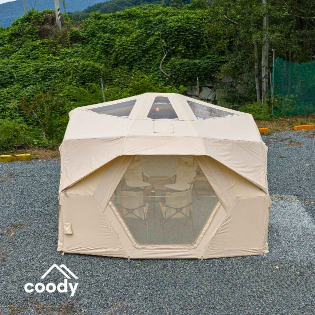 Coody Hub Inflatable Tent Pro Beige | 4-Season Professional Grade Inflatable Air Tent