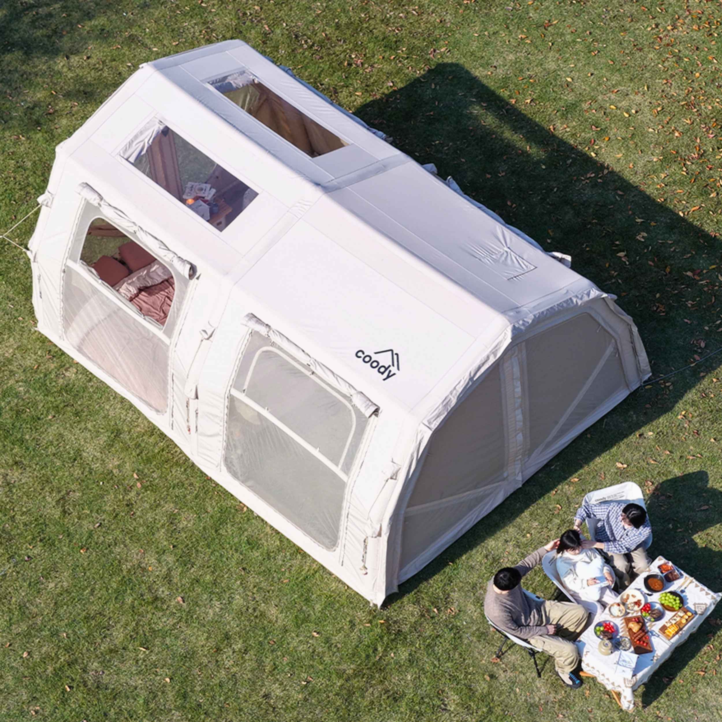 Coody Familia AirTent 17.2 Pro Beige | Premium 4-Season Inflatable Glamping Tent