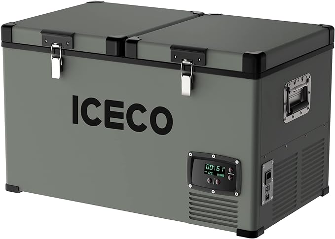 ICECO Heavy-Duty 12V Fridge Freezer 60L | Dual Zone Steel Series