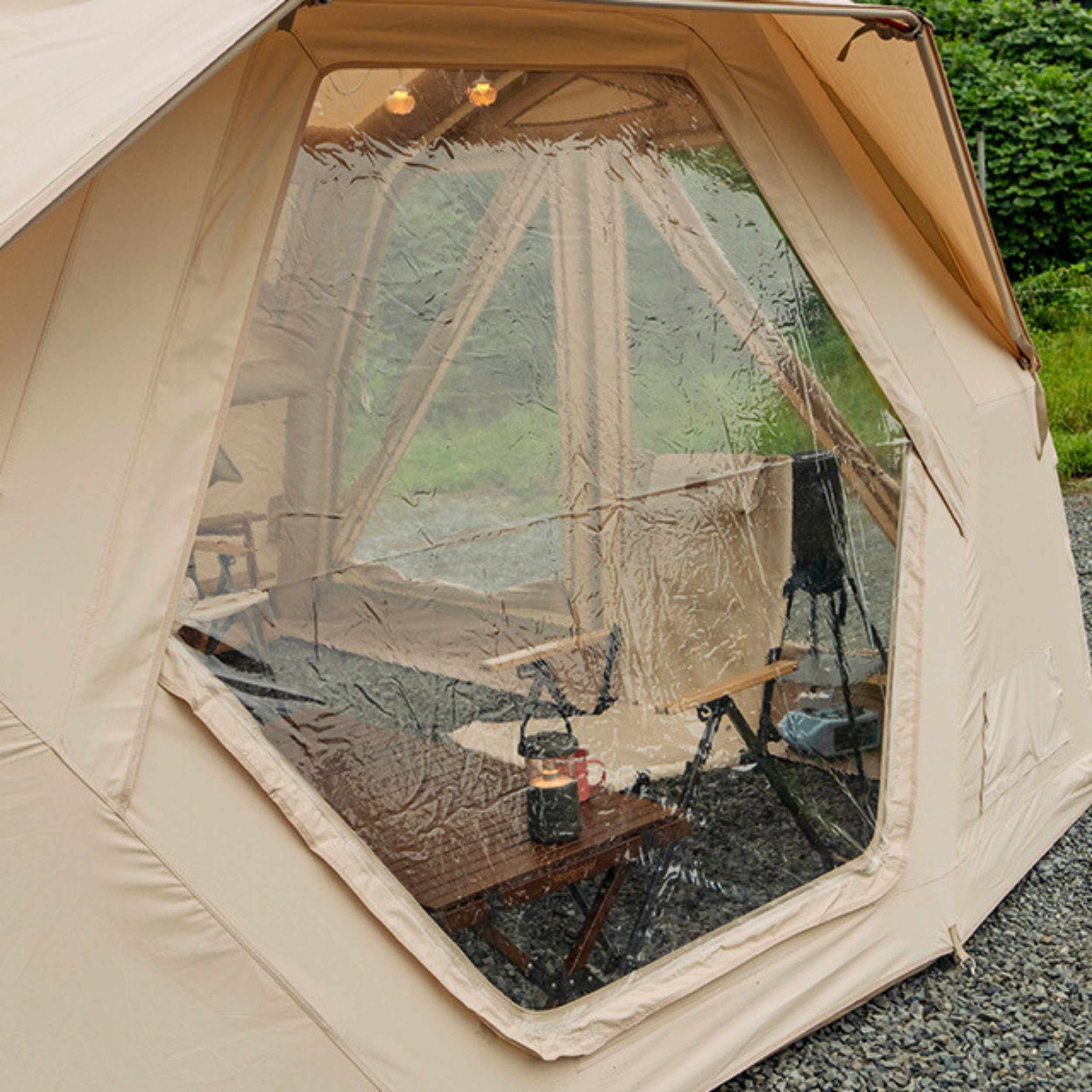 Coody Hub Inflatable Tent Pro Beige | 4-Season Professional Grade Inflatable Air Tent