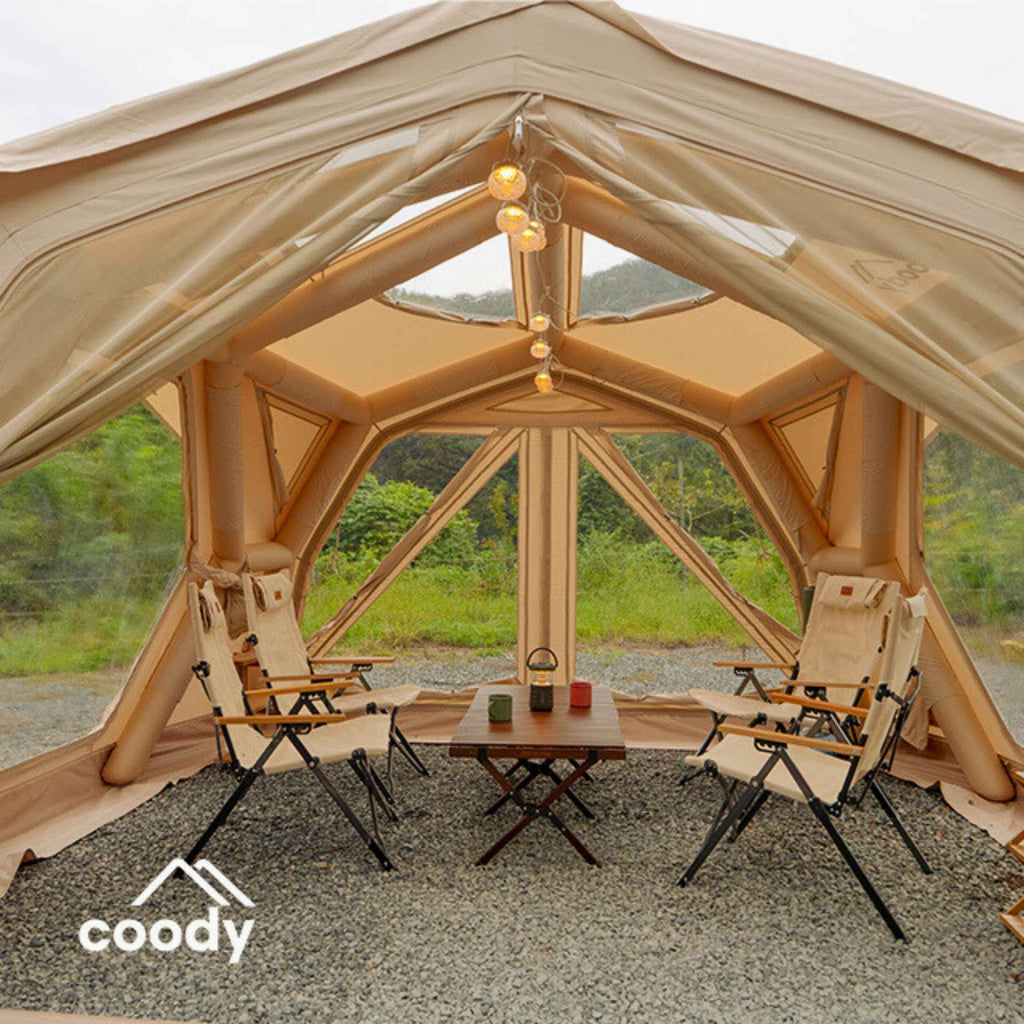Coody Hub Inflatable Tent Pro Beige | 4-Season Professional Grade Inflatable Air Tent