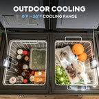 ICECO VL65 Metal 12V Fridge Freezer 65L with Cover | Dual Zone Portable Refrigerator Freezer