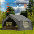 Coody 10.0 Inflatable Tent Gray | Mid-Size Quick Setup 4-Season Inflatable Glamping Tent