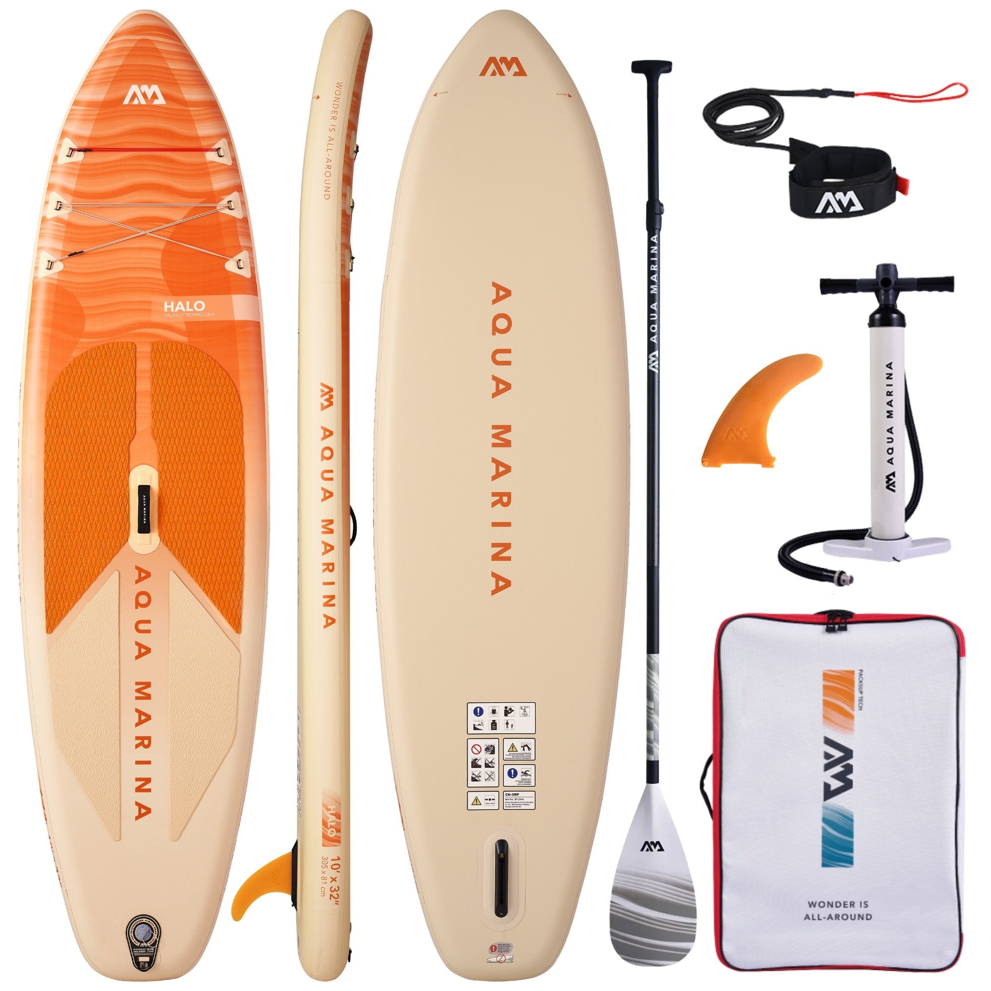 AQUA MARINA Halo PACKSUP Inflatable Paddleboard | Ultralight TPU Expedition Series