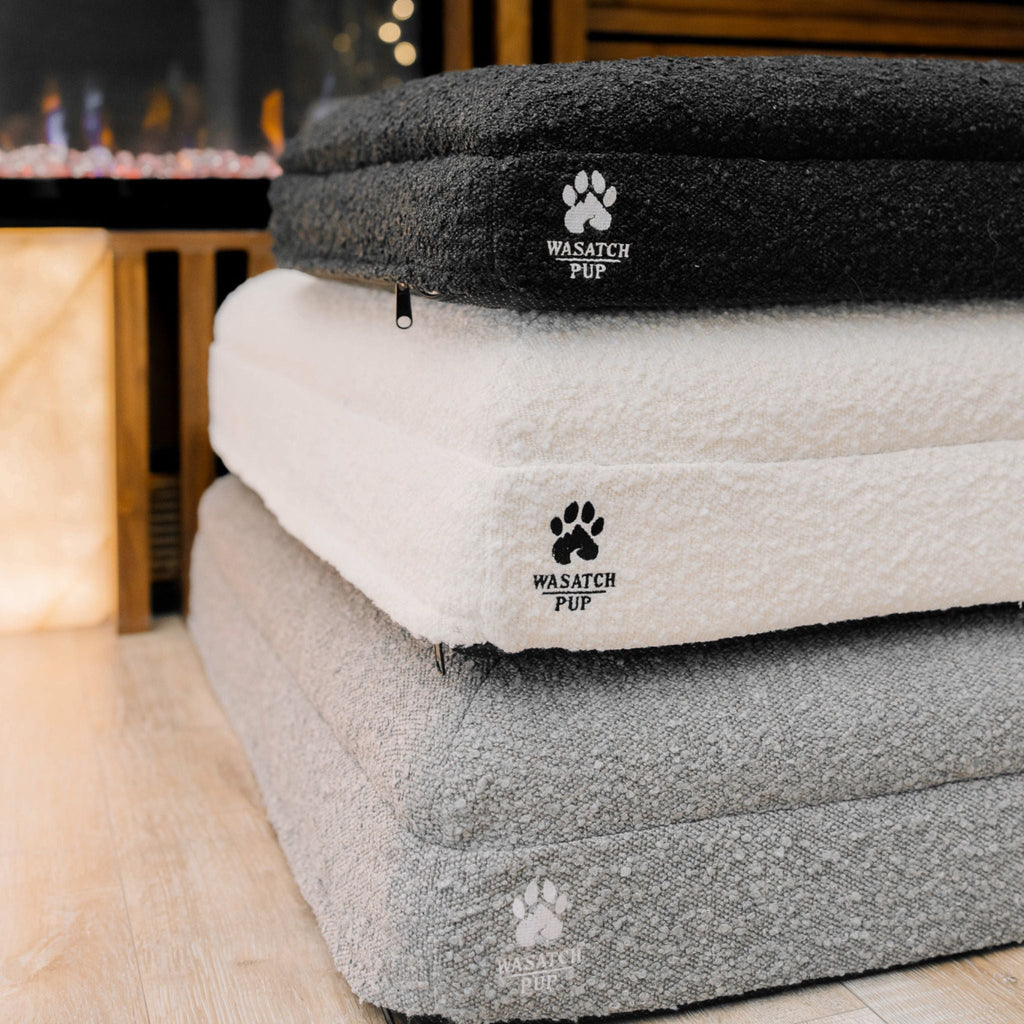 Orthopedic Memory Foam Dog Bed | High-Density Joint Support & Boucle Pet Mattress