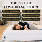 Orthopedic Memory Foam Dog Bed | High-Density Joint Support & Boucle Pet Mattress