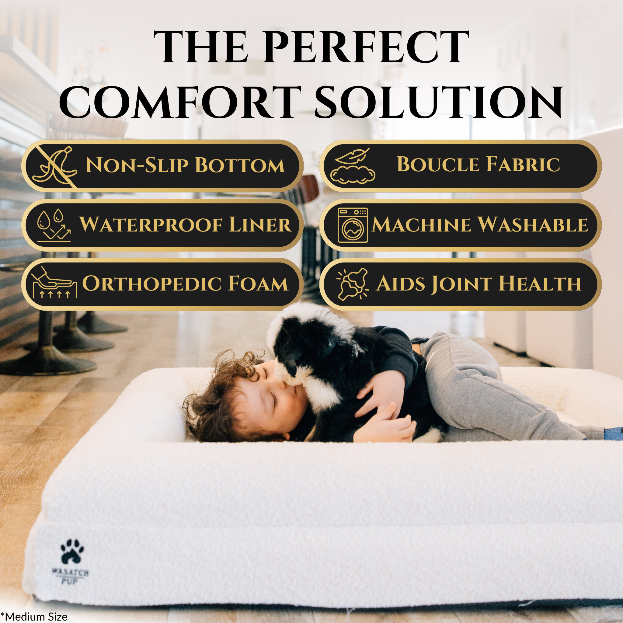 Orthopedic Memory Foam Dog Bed | High-Density Joint Support & Boucle Pet Mattress