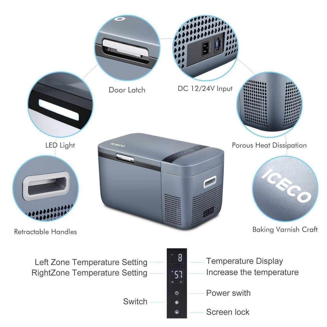 ICECO GO20 12V Portable Freezer 20L Dual Zone | App Controlled Compact Car Fridge