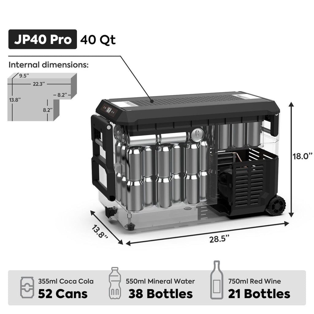 ICECO JP40 PRO Single Zone Portable 12V Fridge Freezer with Cover | 40L Portable Refrigerator