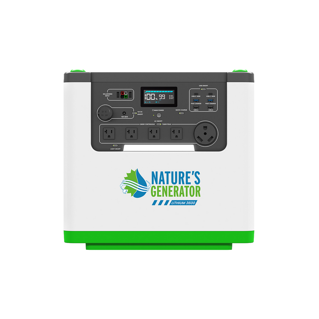 Nature's Generator Lithium 3600 Power Station | 3600W Portable Lithium Battery Backup