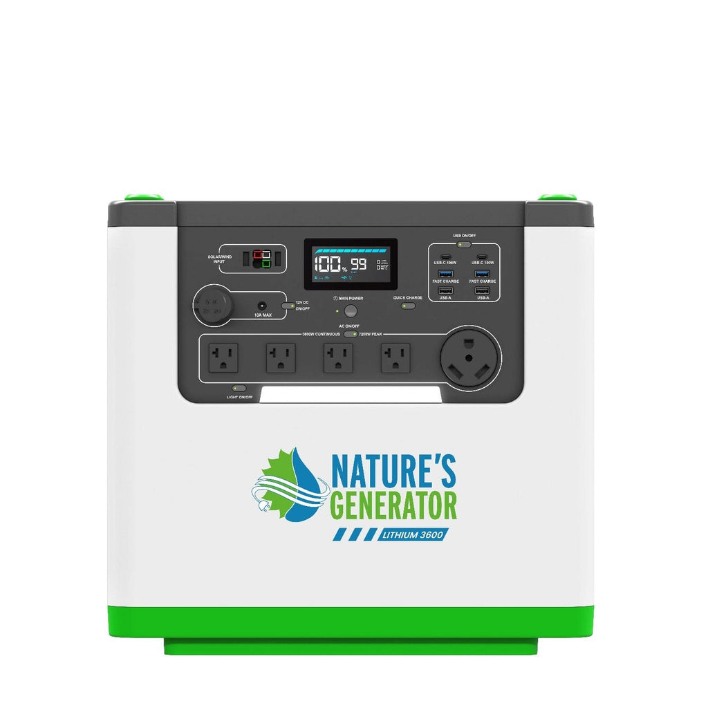 Nature's Generator Lithium 3600 Power Station | 3600W Portable Lithium Battery Backup