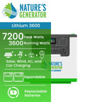 Nature's Generator Lithium 3600 Power Station | 3600W Portable Lithium Battery Backup