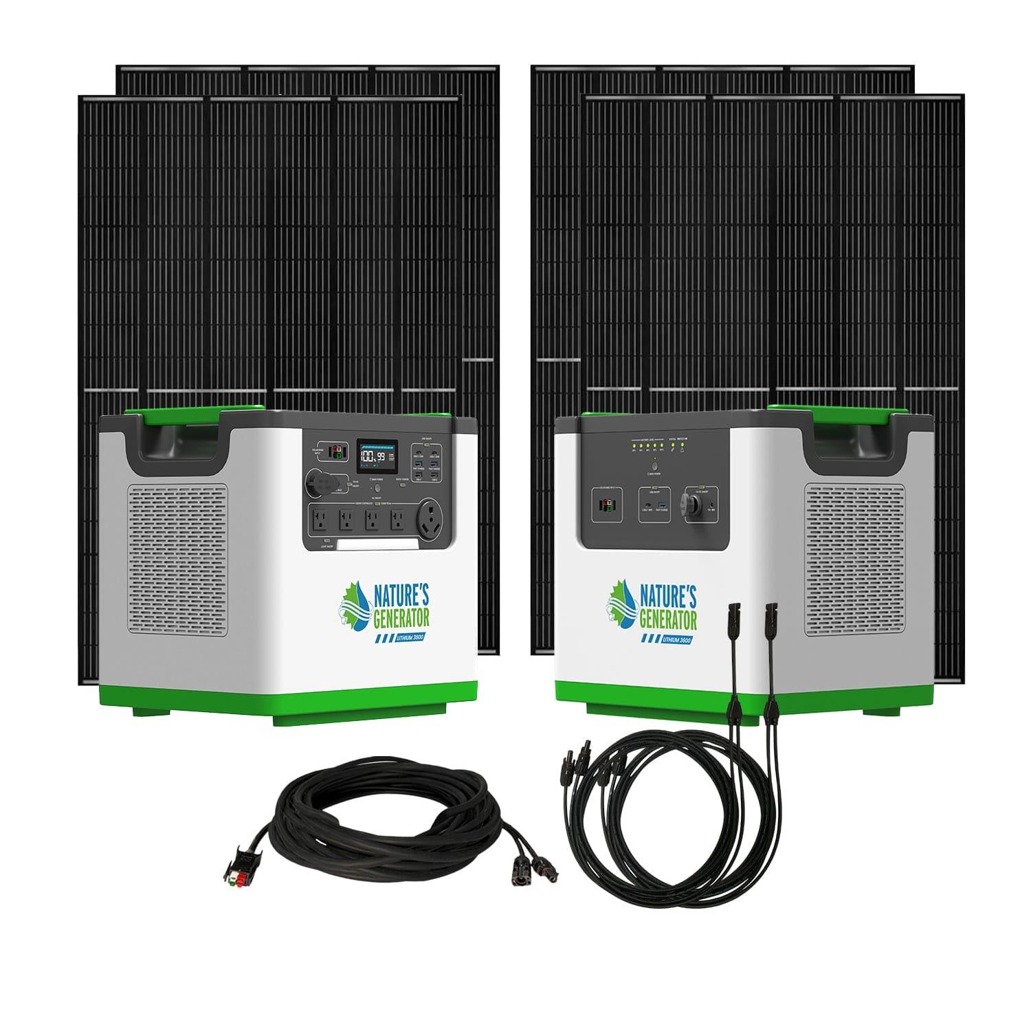 Nature's Generator Lithium 3600 Solar Generator | Portable Solar Power Kit with 3600W Output