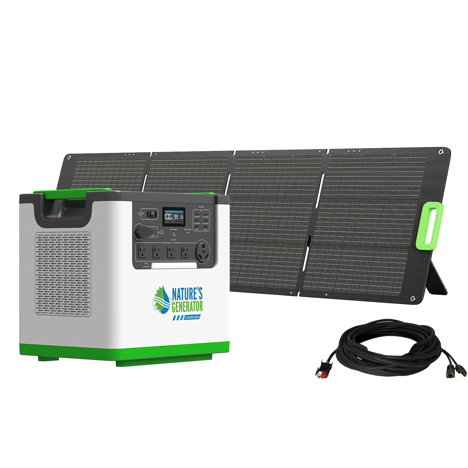 Nature's Generator Lithium 3600 Solar Generator | Portable Solar Power Kit with 3600W Output