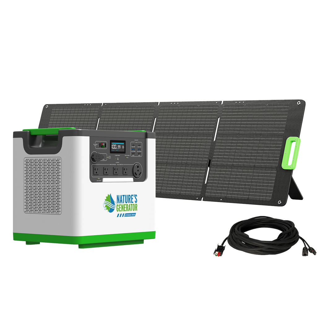 Nature's Generator Lithium 3600 Solar Generator | Portable Solar Power Kit with 3600W Output