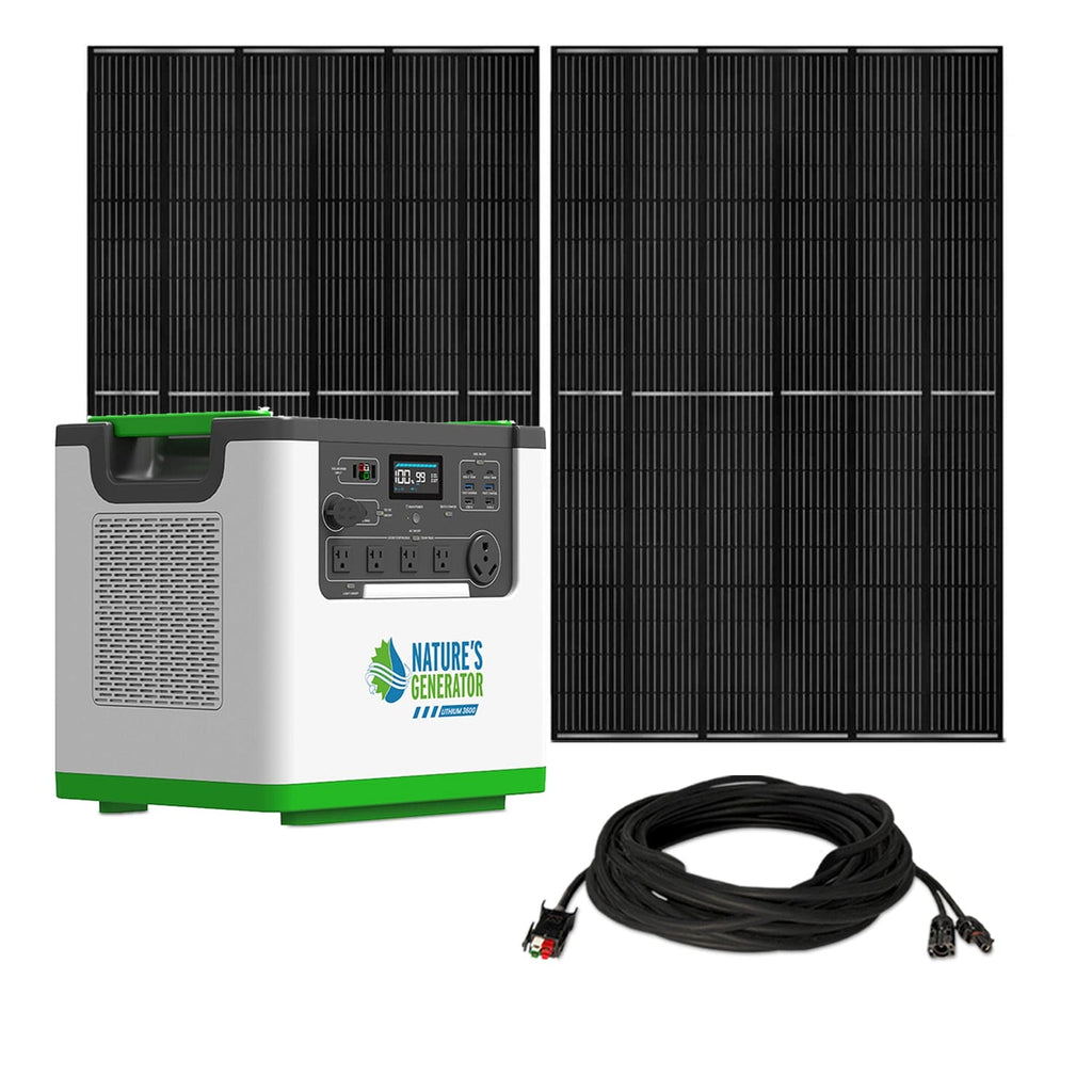 Nature's Generator Lithium 3600 Solar Generator | Portable Solar Power Kit with 3600W Output