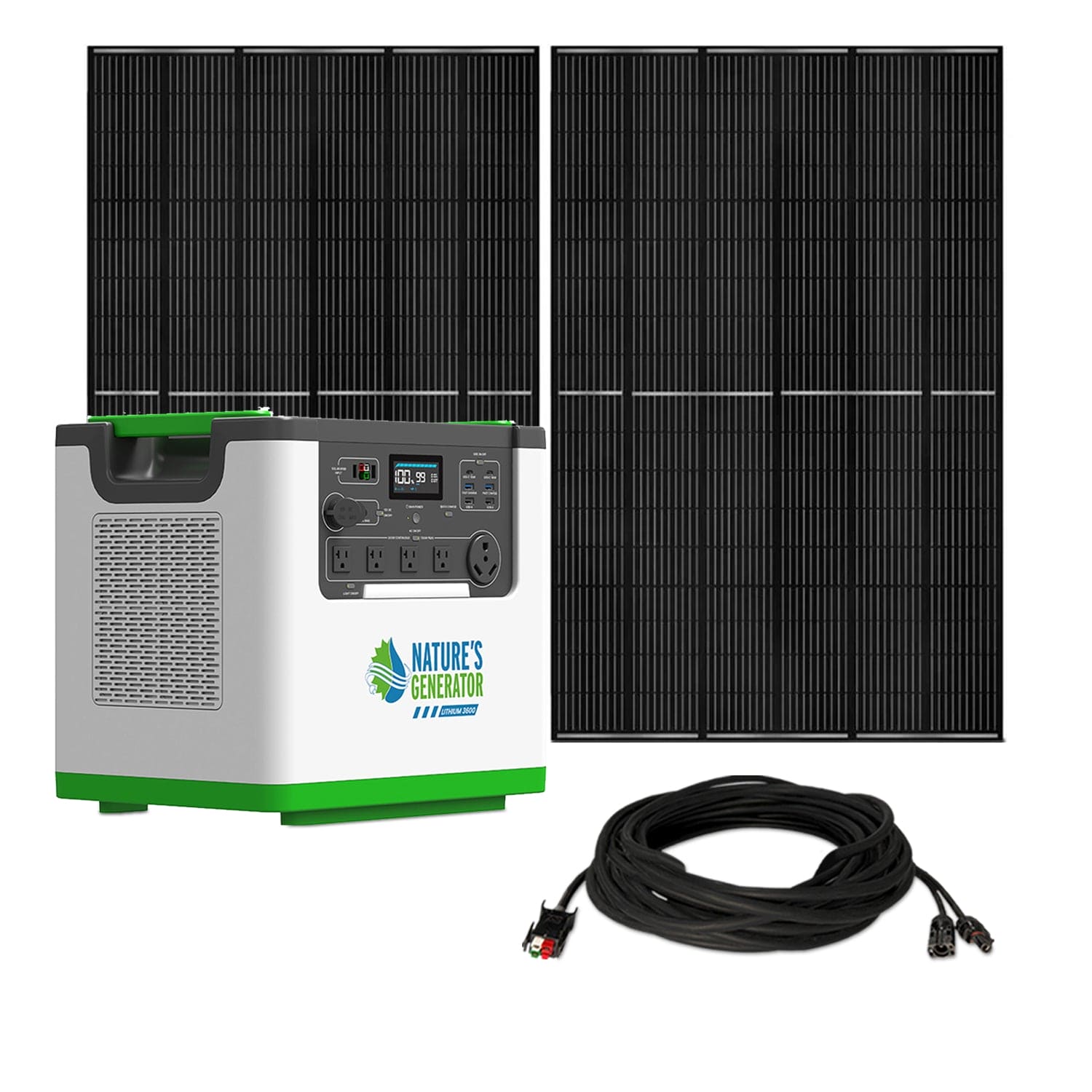 Nature's Generator Lithium 3600 Solar Generator | Portable Solar Power Kit with 3600W Output