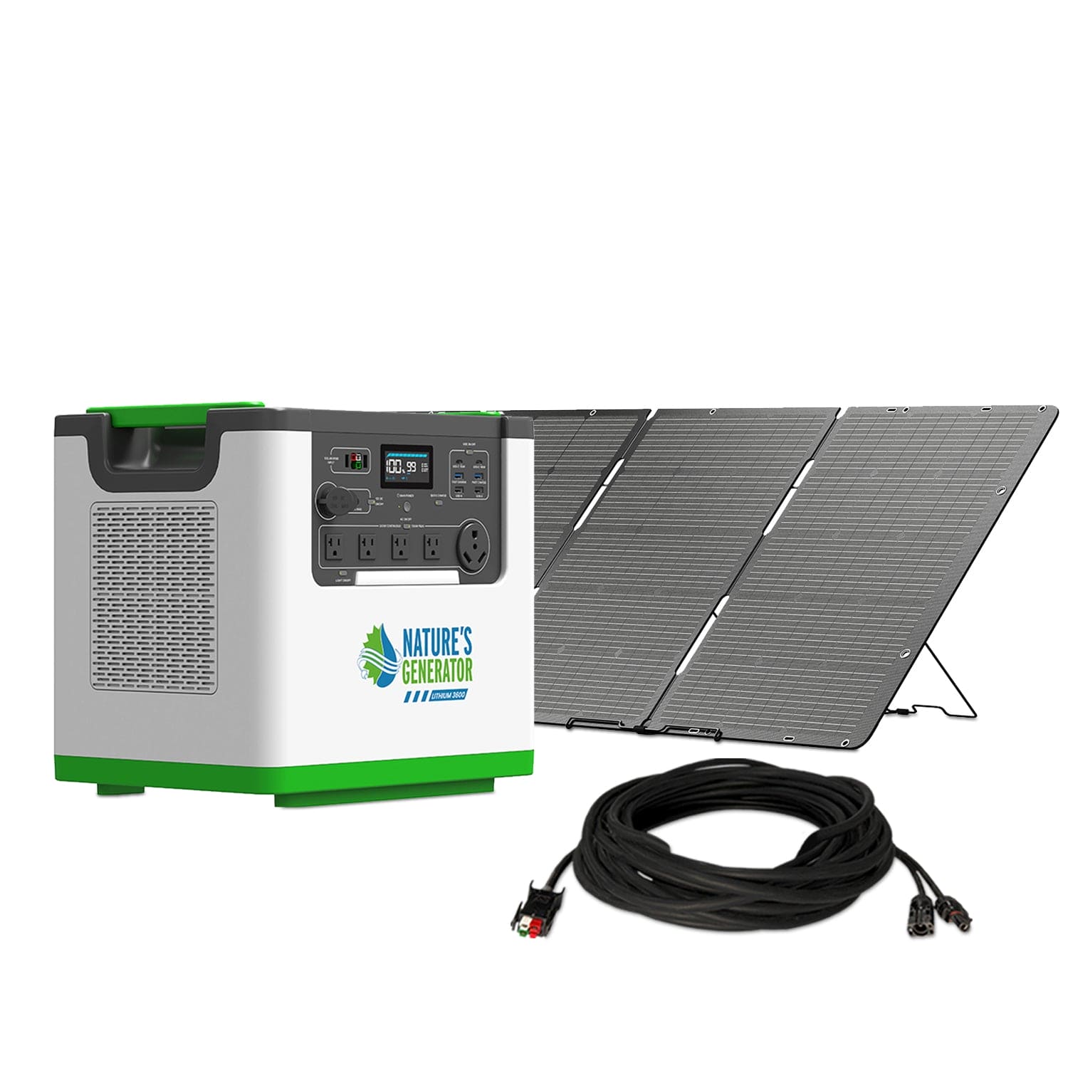 Nature's Generator Lithium 3600 Solar Generator | Portable Solar Power Kit with 3600W Output