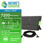 Nature's Generator Lithium 3600 Solar Generator | Portable Solar Power Kit with 3600W Output