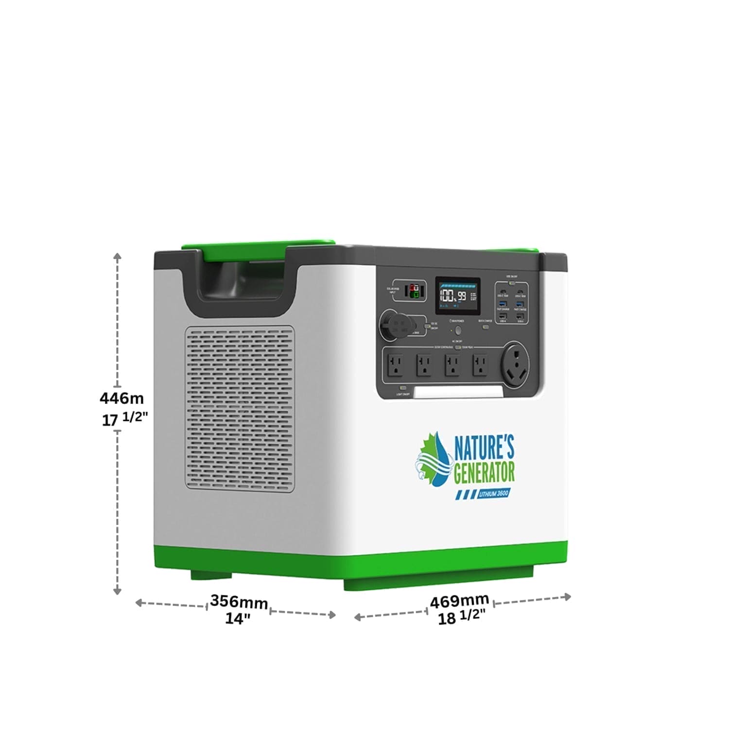 Nature's Generator Lithium 3600 Power Station | 3600W Portable Lithium Battery Backup