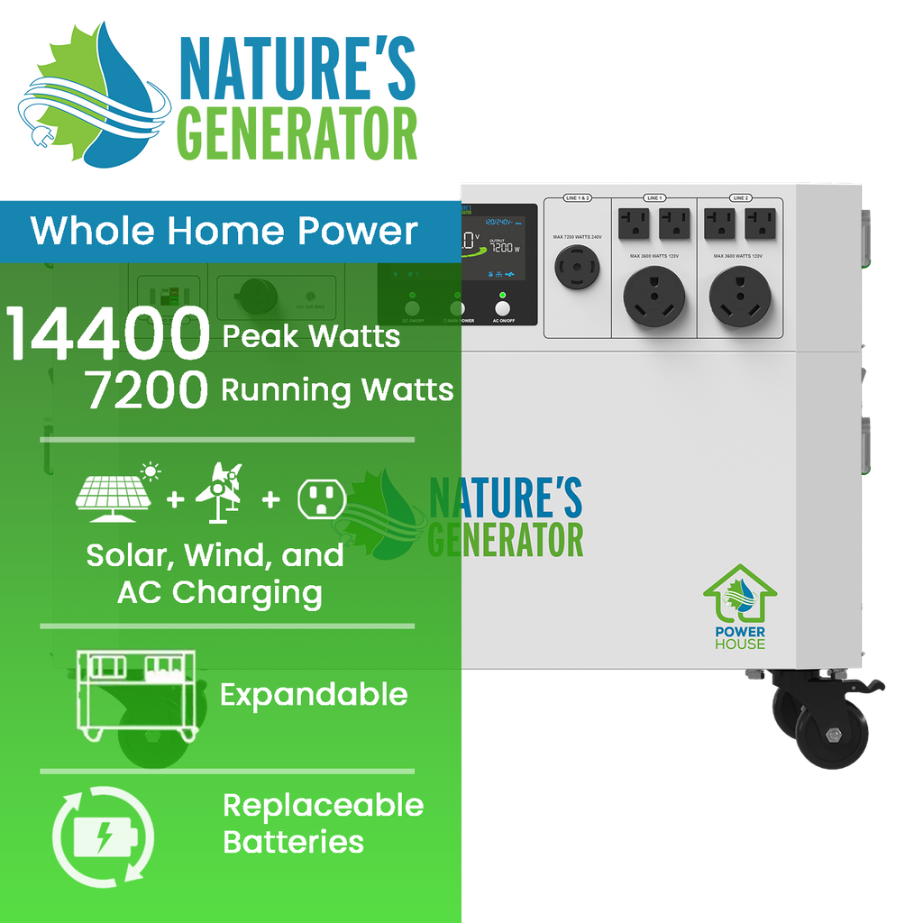 Nature's Generator Powerhouse V2 Whole Home Generator | 120V/240V Backup Power System