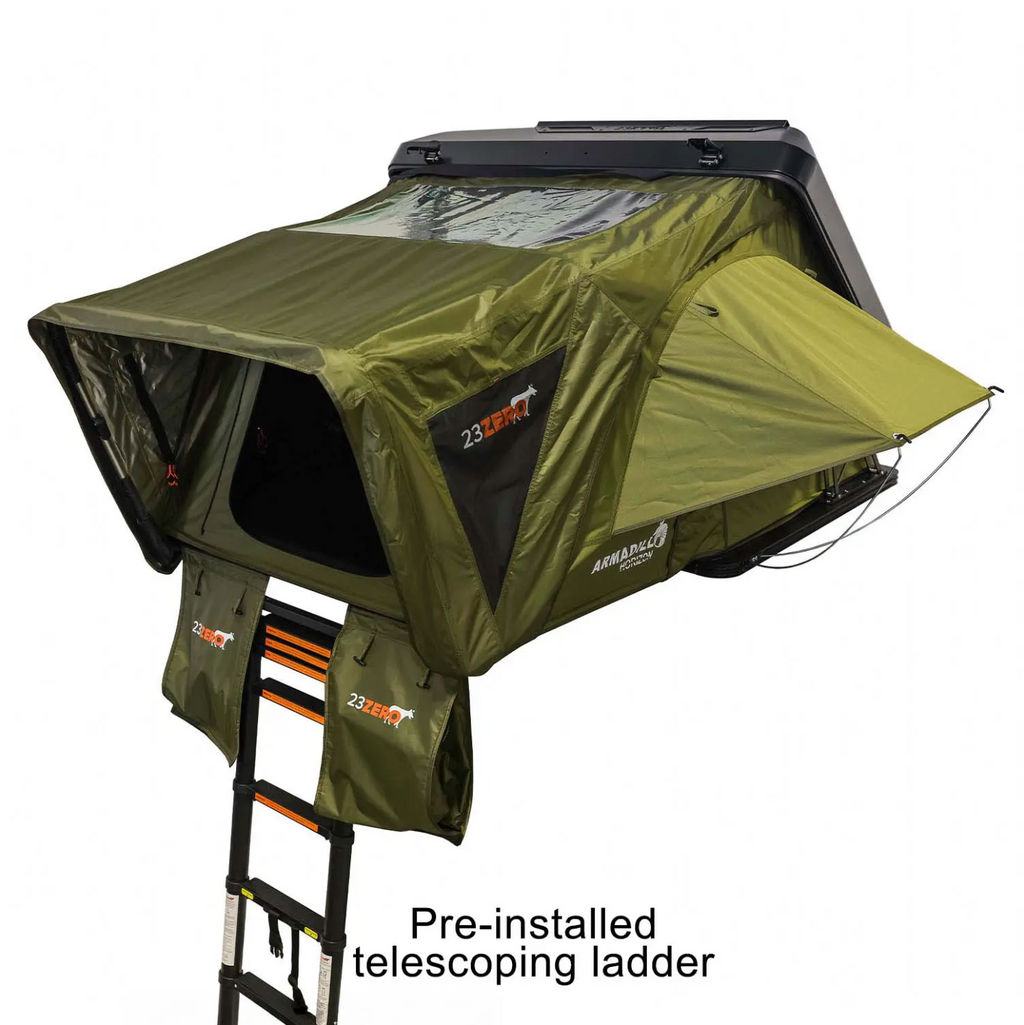23Zero Armadillo Horizon 3 Premium Hardshell Rooftop Tent | 3-Person Left Side-Open Overland Tent