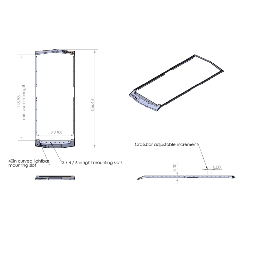 The Avatar Offroad Low Profile Ultra Rack for Sprinter Vans