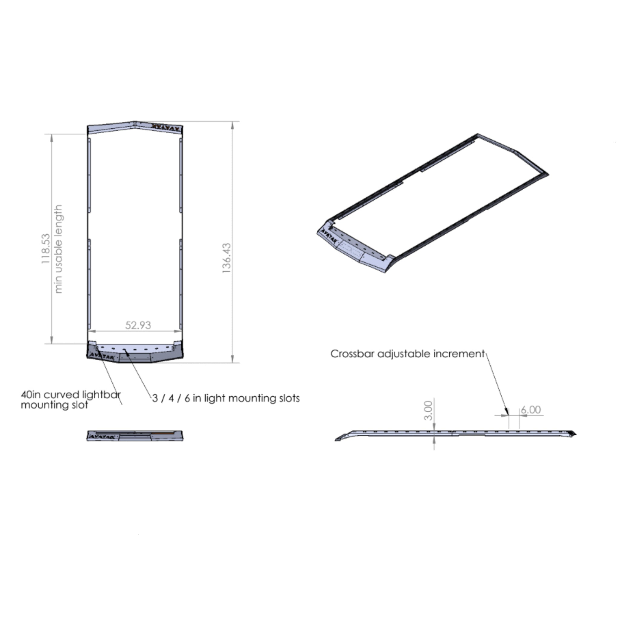 The Avatar Offroad Low Profile Ultra Rack for Sprinter Vans